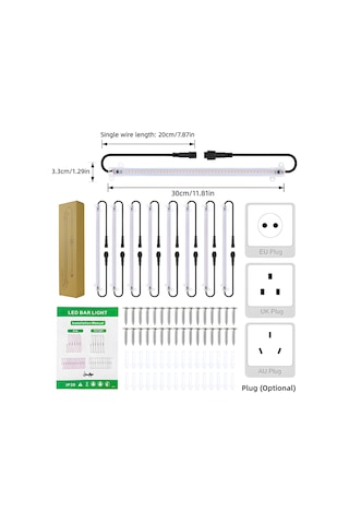 Led Bitki Büyüyen Işık Şeritleri 12" Tam Spektrumlu Pembe Mor Işık