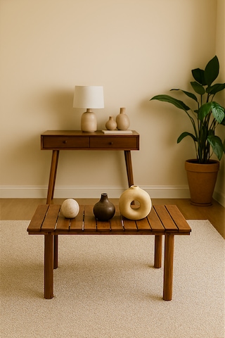 Ahşap Masif Sehpa Kahverengi