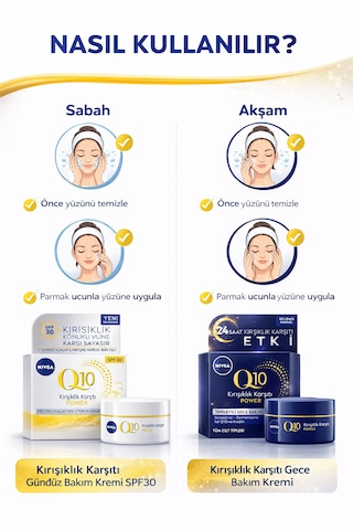 Nıvea Q10 Power Gündüz Bakım Kremi 30 Psf 50 Ml + Gece Bakım Kremi 50 Ml