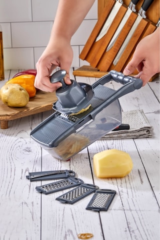 Cooker 5 Bıçaklı Hazneli Lüx Paslanmaz Çelik Rende Ckr3379-gri Dri