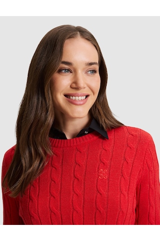 Pierre Cardin Kırmızı Regular Fit Kazak 50331418 Vr030