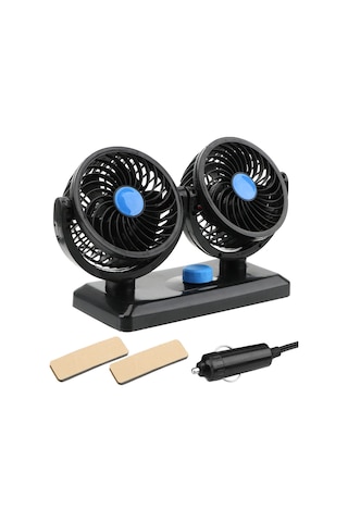 Araç İçi Torpido Üstü Çift Fanlı Oto Vantilatör 12 V