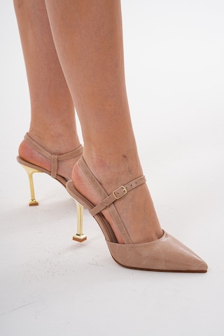 Kadın Topuklu Stiletto Ayakkabı Vizon