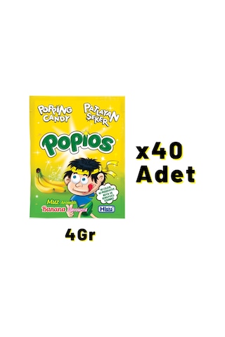 Hleks Patlayan Şeker Popios 40 Adet 4 Gr Muz