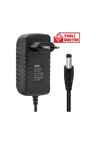 Weko 14.4 Volt - 2 Amper 5.5 2.5 Uçlu Kırmızı Yeşil Ledli Yerli Üretim Akü Şarj Cihazı