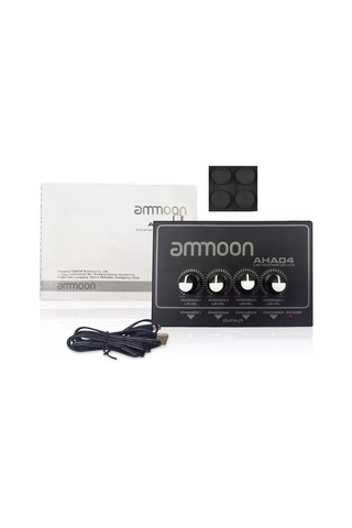 Ammoon Aha04 1/4 İnç Ve 1/8 İnç Girişli Taşınabilir Siyah
