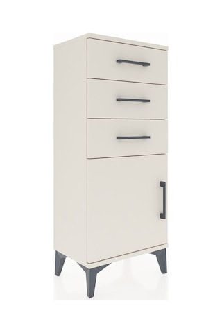 Arges Komodin Tek Raflı 3 Çekmeceli Tek Kapaklı 44x30x106 Aytaşı-aytaşı Aytası