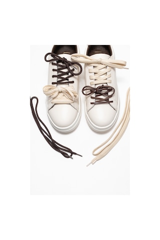 Luvishoes Luvi Shoes Warron Ekru Kahverengi Hakiki Deri Kadın Sneakers Ekru - Kahverengi