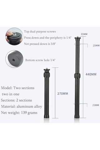 Tongxida Feiyu G5/spg/wg2 Gimbal, Osmo Pocket/pocket 2 İçin Çift Amaçlı Uzatma Çubuğu Sabitleyici