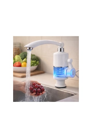 Elektrikli Su Isıtıcı Musluk Beyaz