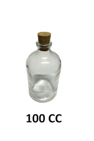 100cc Mantar Tıpalı Cam Şişe Söz Düğün Nikah Kına 100 Adet