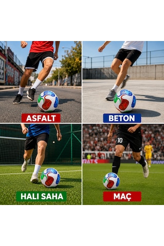 Futbol Topu 2026 World Cup Trionix 5 Numara Pompalı Set Çok Renkli