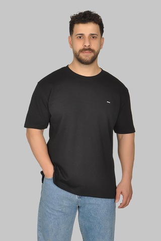 Manta 2772 Bisiklet Yaka Oversize Erkek T-shirt-29961 Siyah