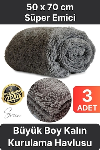 3 Adet Süper Emici Tüm Cam Yüzeylere Uygun Oto Yıkama Mikrofiber Havlu Temizleme Kurutma Bezi