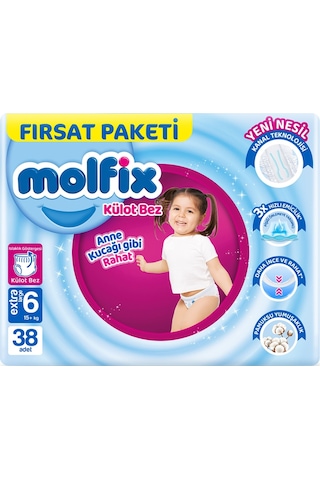 Molfix Külot Bebek Bezi Beden:6 15+Kg Extra Large 76 Adet XL