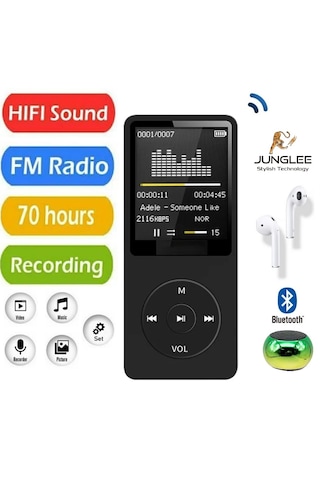 8gb Dahili Hafızalı Mp3 Çalar Ses Kayıt Fm Radyolu Müzik Player