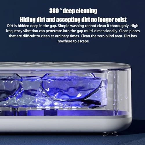 Youmex Mini Ultrasonik Temizleyici - Derinlemesine Temizleme, Zarfımsı Maddeler İçin Uygun, Güneş Gözlüğü, Mücevher, Parça Temizliği