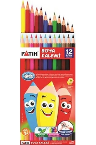 12 Renk Fatih Kuru Boya 35x50 Cm Telli Spralli Resim Defteri Hamur Silgi Kalemtraş 15 Yaprak Resim Defteri Kuruboya Çok Renkli