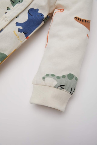 DeFacto Erkek Bebek Yenidoğan Dinazor Baskılı Çıtçıtlı Penye Uzun Kollu Tulum E6044A5NSER233 Ekru