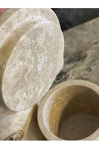 Yeni Traverten 7'li Banyo Seti Kendinden Tutmalı Kapaklar 1.sınıf İşçilik Ve Malzeme Beyaz