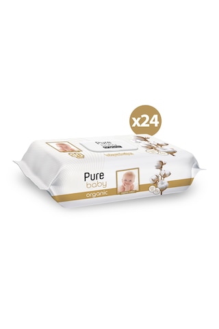 Pure Baby Organik Pamuklu Islak Havlu 24 x 90'lı 2160 Yaprak