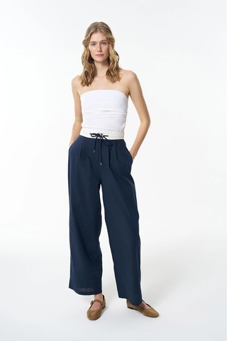 Quzu Beli Garnili Palazzo Pantolon Lacivert Lacivert
