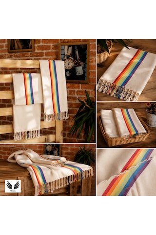 Pega Rainbow Peşkir 45x90 Cm %100 Koton Gökkuşağı El/baş Havlusu Gökkuşağı