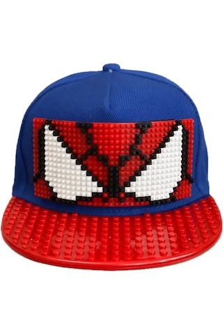 Kutpia Pixel Blok Minecraft -örümcek Adam- Batman-prenses Çocuk Kep Şapka Lego Uyumlu Siperlikli 4 12 Yaş Mavi - Kırmızı