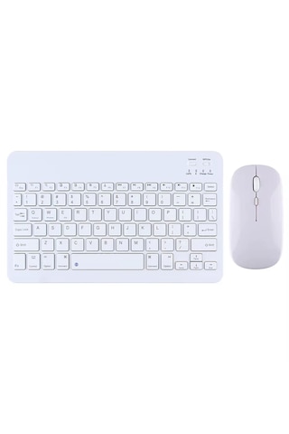 Tablet Telefon İçin Kare Tuş Bluetooth Klavye Mouse - Fc760 Beyaz