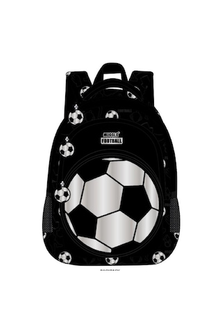 Muggle 3 Bölmeli Silver Football Okul Sırt Çantası Siyah Mu-5874 Siyah