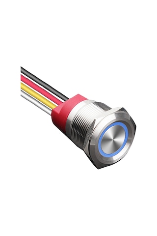 Wd22t-p1-e 22mm Dokunmatik Touch Metal Buton - Mavi