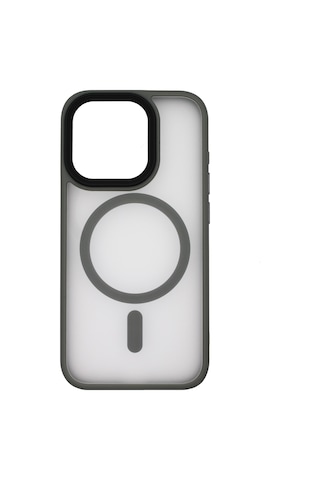 Apple Uyumlu iPhone 15 Pro Deep Kılıf Magsafe Şarj Destekli Kamera Korumalı Darbe Önleyici Kılıf Gri