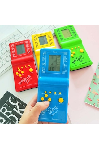 Tetris Oyunu Nostaljik Dijital El Atarisi Oyuncak 1 Adet Piller Ürüne Dahil Mavi Renk