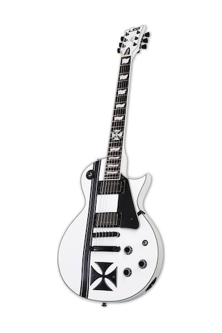 Esp Ltd Lıroncrosssw James Hetfield Iron Cross Snow White Elektro Gitar Emg Jh "het" Set Aktif Manyetikler, Maun Gövde Ve Abanoz Klavye, Tonepros Kilitli Köprü