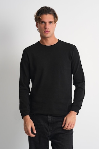 Alexander Gardi Alexandergardı Uzun Kollu Bisiklet Yaka Basic Sweatshirt Siyah
