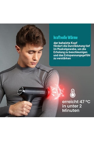 Homedics Pro Physio Masaj Tabancası - Boyun, Omuz, Sırt İçin Derin Masaj - Kas Gerginliğini Gidermek İçin Isıtmalı Başlık, 5 Masaj Başlığı, Kablosuz, Şarj Edilebilir - Siyah