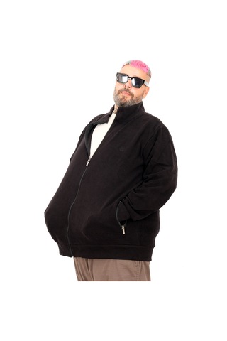 Mode Xl Erkek Büyük Beden Hırka Fermuarlı U24442 Siyah