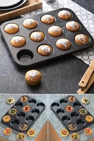 Muffin Kalıbı 12 Bölmeli Tartolet Kalıbı 12 Li Kek Kalıbı Çok Amaçlı Kalıp Genel