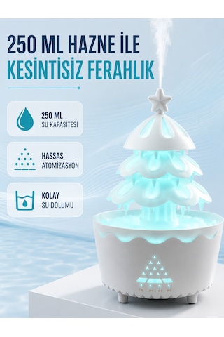 Şans Ağacı Led Işıklı Ultrasonik Buhar Makinesi Esansiyel Yağ Aroma Yayıcı Sarı