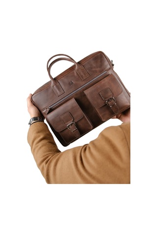 Mft Leather Hakiki Deri Laptop El Çantası Loreen 2230 Tiguan Kahverengi