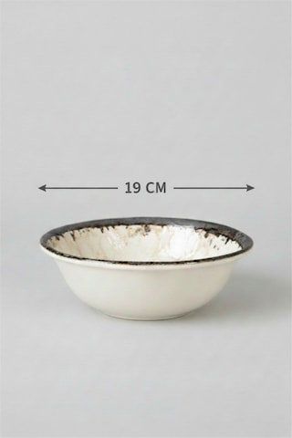 6'lı Valencia Salata Kasesi 19cm Dijital Mega Rinart Krem