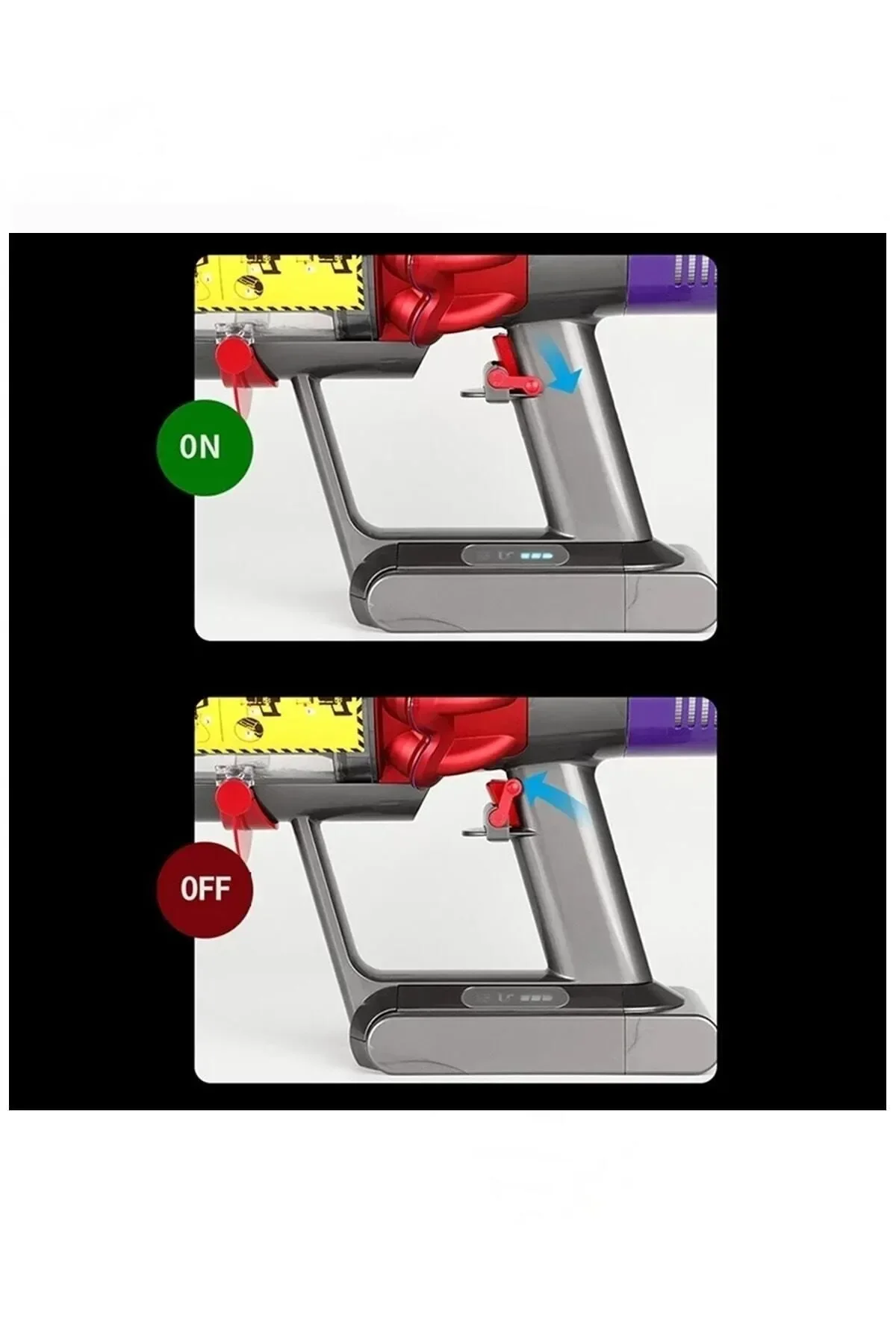 Milano Home Dyson V6 V7 V8 Uyumlu V10 V11 V15 Modelleri Için Tetik Kilidi / Güç Düğmesi Kilidi Karışık Renk