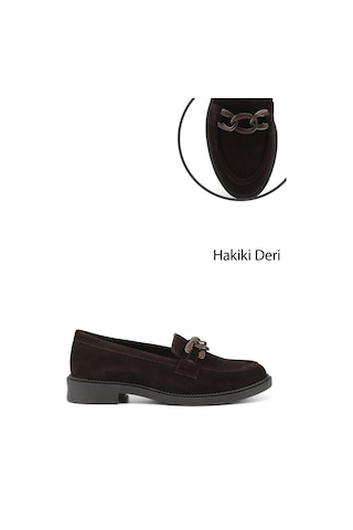 Gönderi(R) Gönderi R Kadın Kahve Süet Tokalı Hakiki Deri Loafer Ayakkabı Gdza13424272