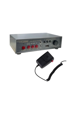 Rose Hp-604 Dc12-24v Pazarcı Anfi Bluetooth+usb+ses Kayıtlı Mayk Mikrofonlu Set