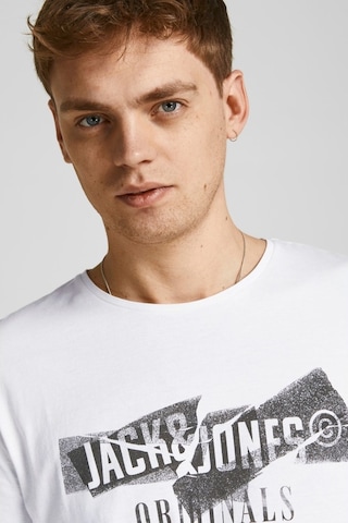 Jack & Jones Erkek Baskılı Bisiklet Yaka T-Shirt 63412205944 Ekru-Ekru