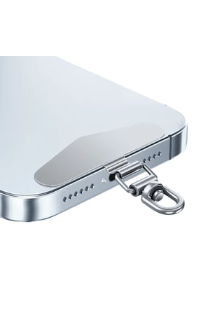Microcase 360 Döner Başlıklı Telefon İp Askılıklar İçin Paslanmaz Çelik Tutacak Bağlantı Parçası-al4927 Gümüş