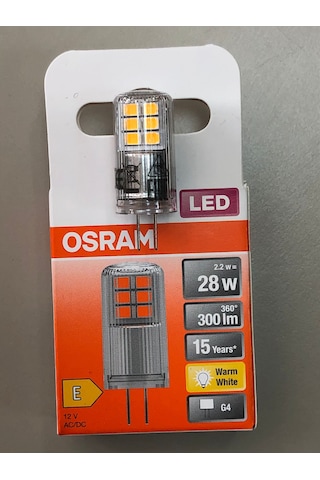 Osram 5 Adet G4 Led Lamba 12v 2,2w 300 Lümen 2700 Kelvin Sarı 15,
