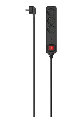 3'lü Akım Korumalı Priz,1.4m,siyah Diğer