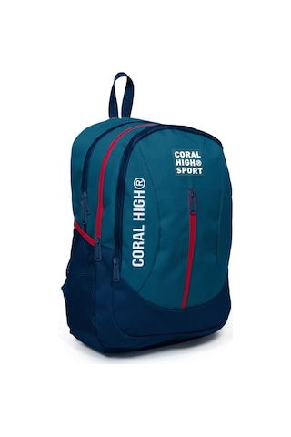 Coral High Sport Nefti Lacivert Okul ve Günlük Sırt Çantası Dört Gözlü USB ve AUX Soketli