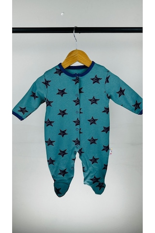 Yıldızlı Çıtçıtlı Pamuklu Bebek Tulum 001